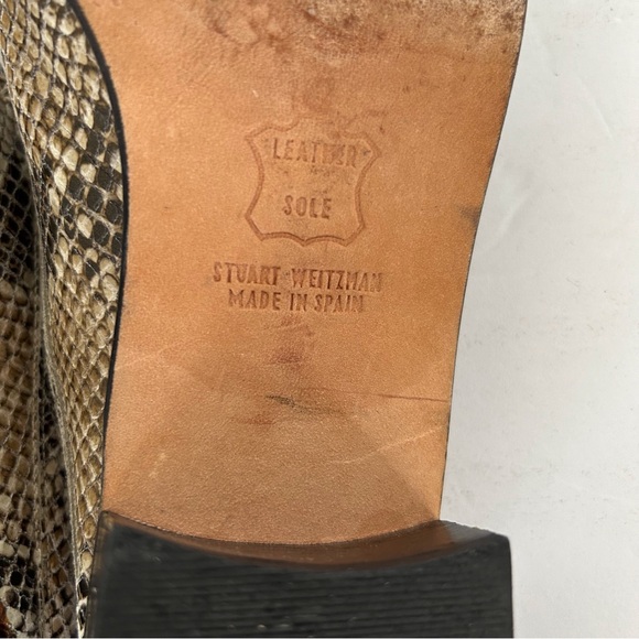 STUART WEITZMAN SNAKESKIN LEATHER MULES. LOGS SLIP ONS SIZE 8.5 - Picture 10 of 16